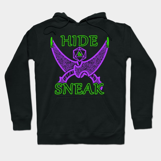 Hide and Sneak Rogue Thief Class Poison Daggers Funny Dungeon Tabletop RPG Hoodie by GraviTeeGraphics